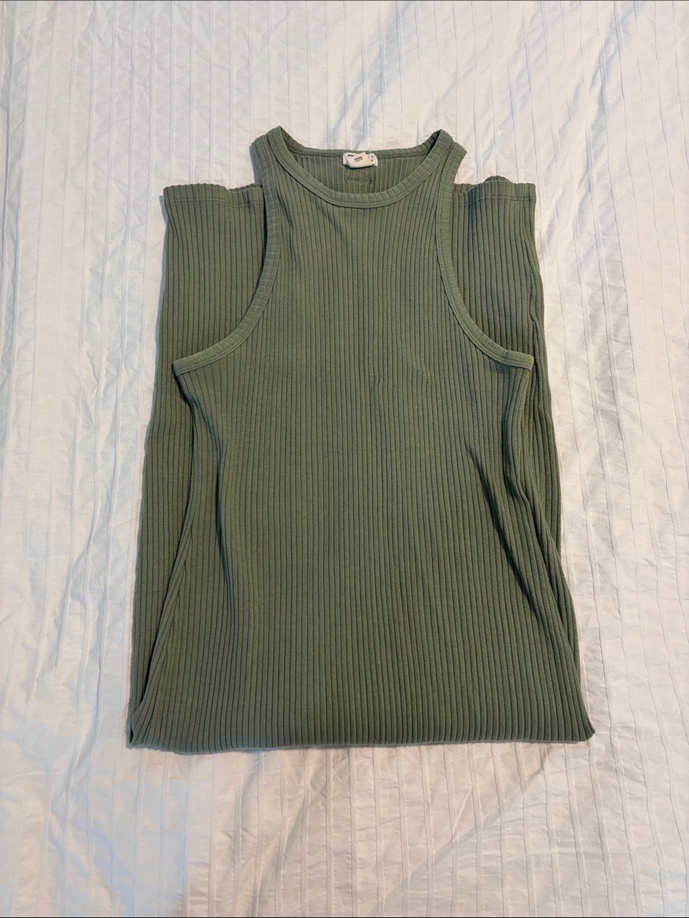 Billabong Ribbed Olive Green Tank Midi Dress
